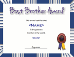 Best Brother Certificate