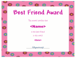 Female Best Friend Certificate