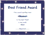 Male Best Friend Certificate