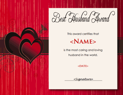 Best Husband Certificate