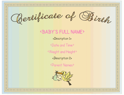 Female Birth Certificate