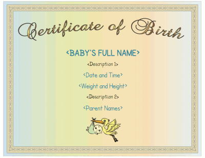 Male Birth Certificate