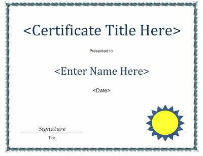 Award Seal Blank Certificate