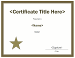 Star Blank Certificate