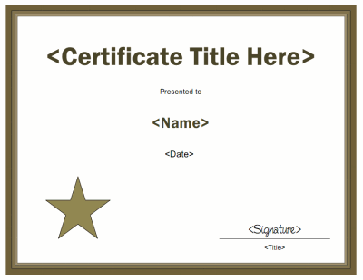 Star Blank Certificate