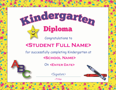 Kindergarten Certificate Template from mycertificatetemplates.com